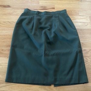 Green Wool Pencil Skirt